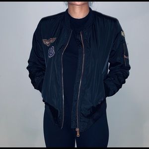 Bomber Jacket with Logo stitch + Size L